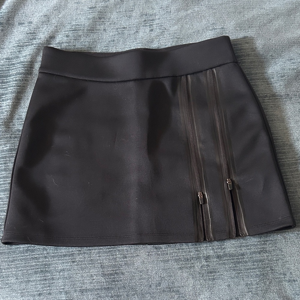Fabletics Black Mini Skirt with Zipper Detail